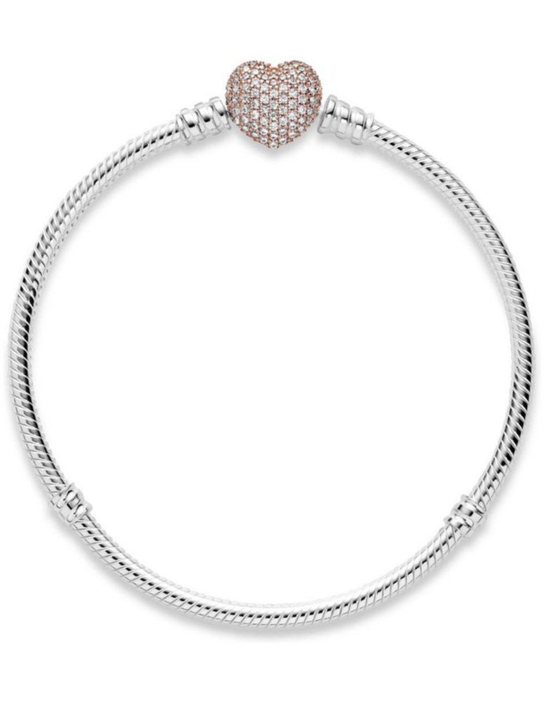 Pulsera Pandora 586292cz Cadena Serpiente Broche Corazón Talla 16