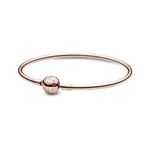 Pulsera Pandora Moments 587132 Rígida Baño Oro Rosa Talla 19