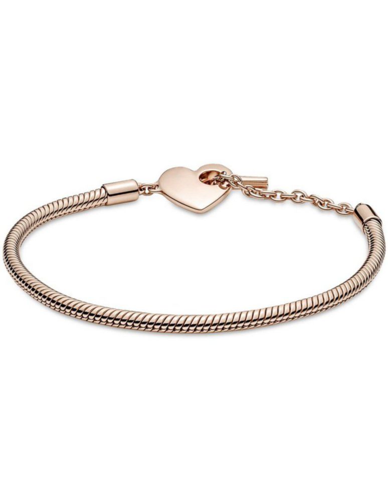 Pulsera Brazalete Pandora 589285C00 Cadena Serpiente Cierre T Corazón Talla 16