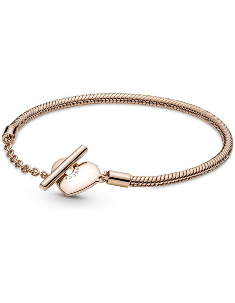 Pulsera Pandora 589285C00 Cadena Serpiente Cierre T Corazón Talla 16