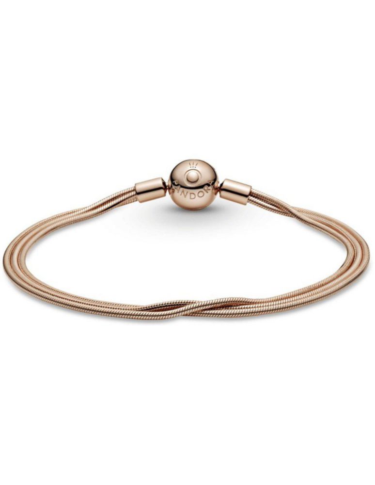 Brazalete Pulsera Pandora 589338C00 Cadena Serpiente Baño Oro Rosa Talla 17