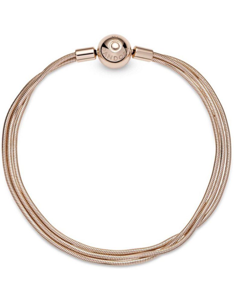 Brazalete Pulsera Pandora 589338C00 Cadena Serpiente Baño Oro Rosa Talla 17