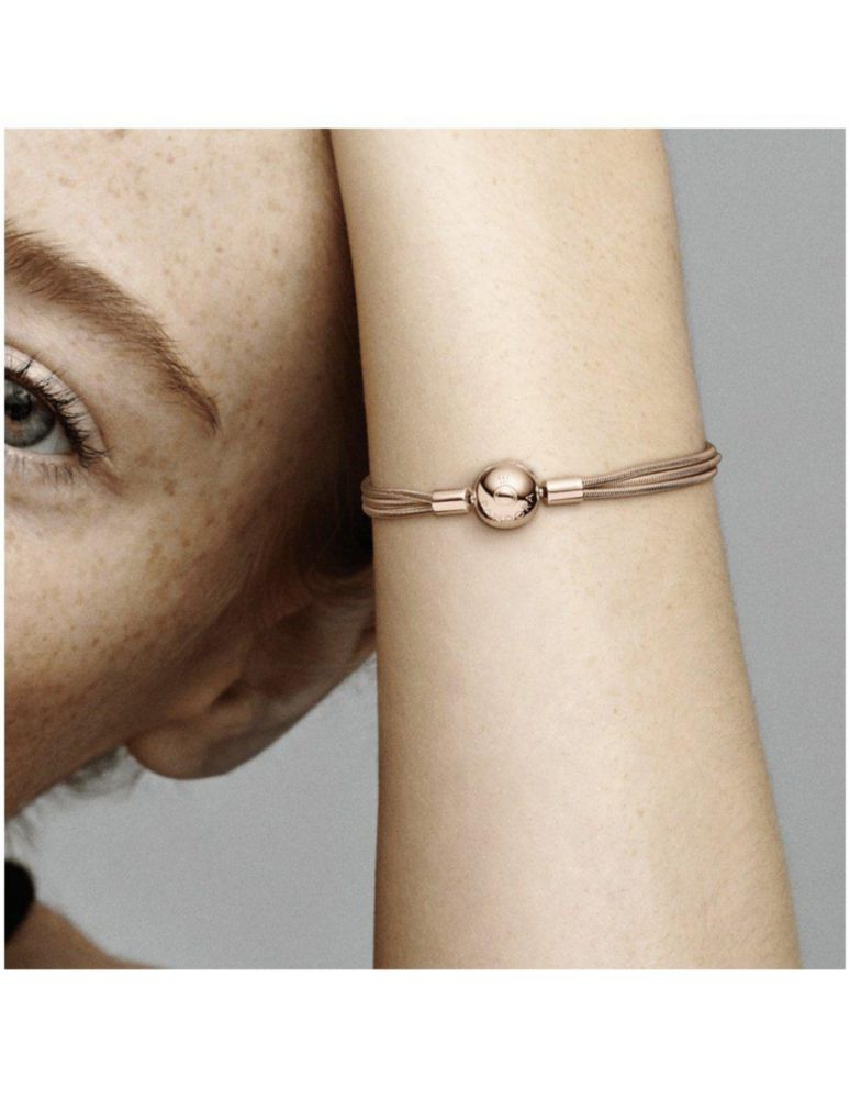 Brazalete Pulsera Pandora 589338C00 Cadena Serpiente Baño Oro Rosa Talla 17