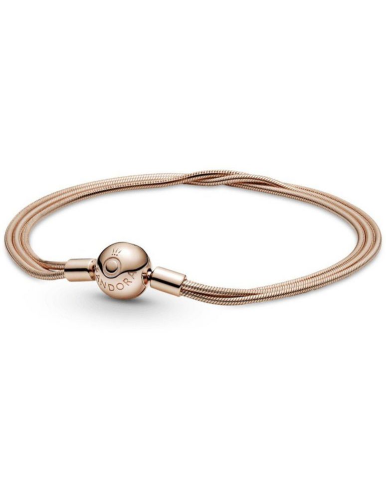 Brazalete Pulsera Pandora 589338C00 Cadena Serpiente Baño Oro Rosa Talla 17