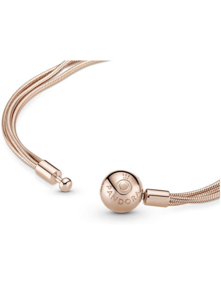 Pulsera Brazalete Pandora 589338C00 Cadena Serpiente Baño Oro Rosa Talla 17