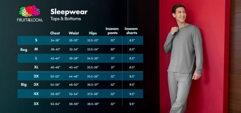 Pijamas Fruit of the Loom Talla Mediana Rojo a Cuadros