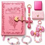 Set de regalo de diario Kiadneii de 8 piezas para niñas lindo y con cierre