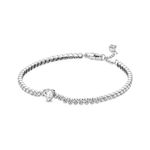 Brazalete Pulsera Pandora 590041C01 En Plata De Ley Corazón Brillante Talla 16