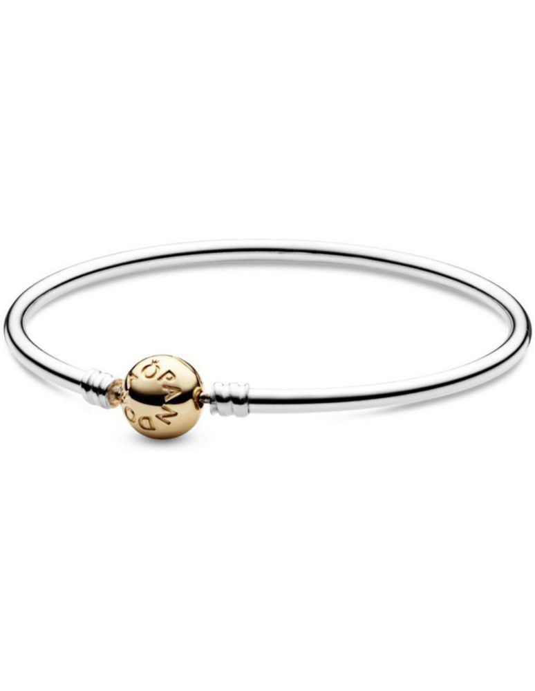 Pulsera Brazalete Pandora Moments 590718 Rígida Dos Tonos Talla 17