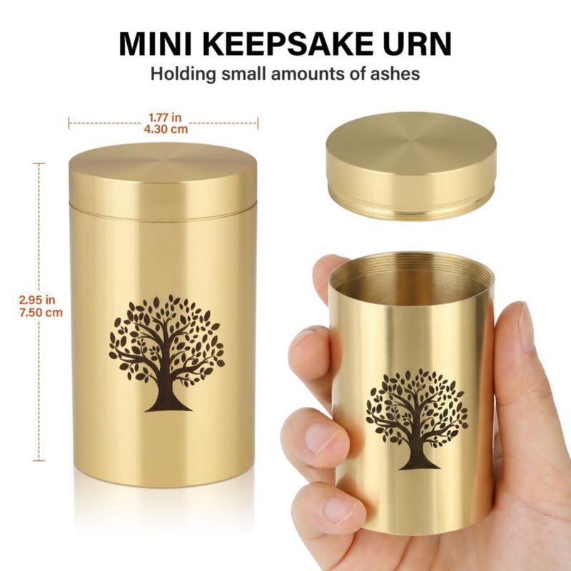 Urna HOOMTREE Mini de 75 cm de latón con Árbol de la Vida