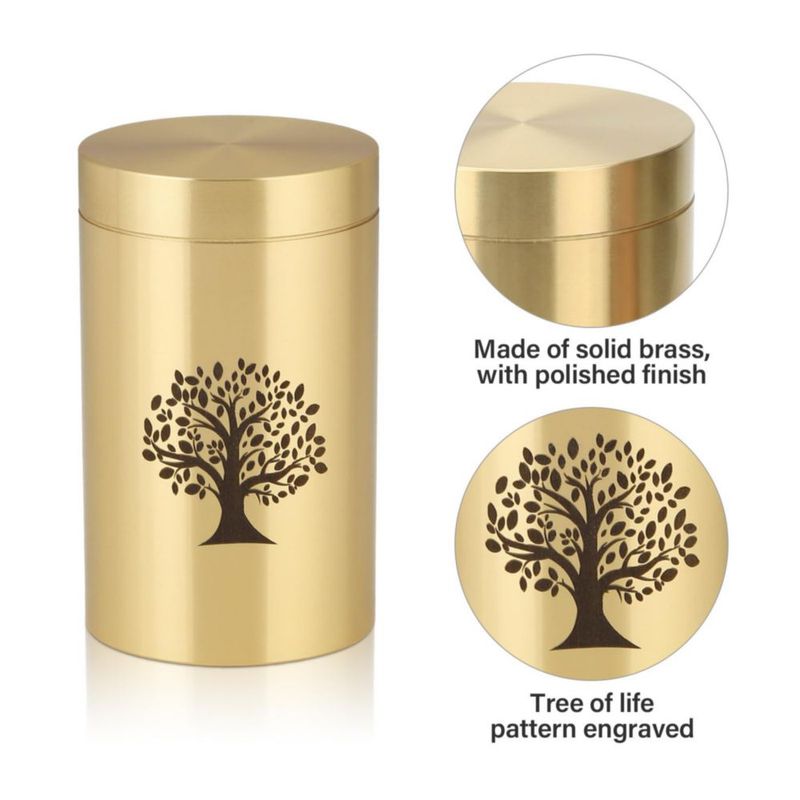 Urna HOOMTREE Mini de 75 cm de latón con Árbol de la Vida