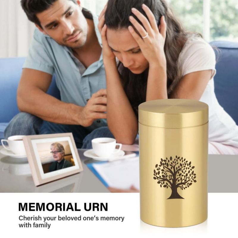 Urna HOOMTREE Mini de 75 cm de latón con Árbol de la Vida