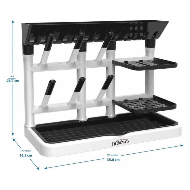 Dr. Brown’s Drying Tower Escurridor vertical para biberones, chupones y accesorios de bebé, Azul y Blanco