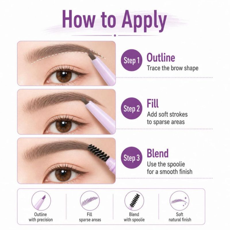 Lápiz de cejas Surezia Beauty Marrón claro 13 g
