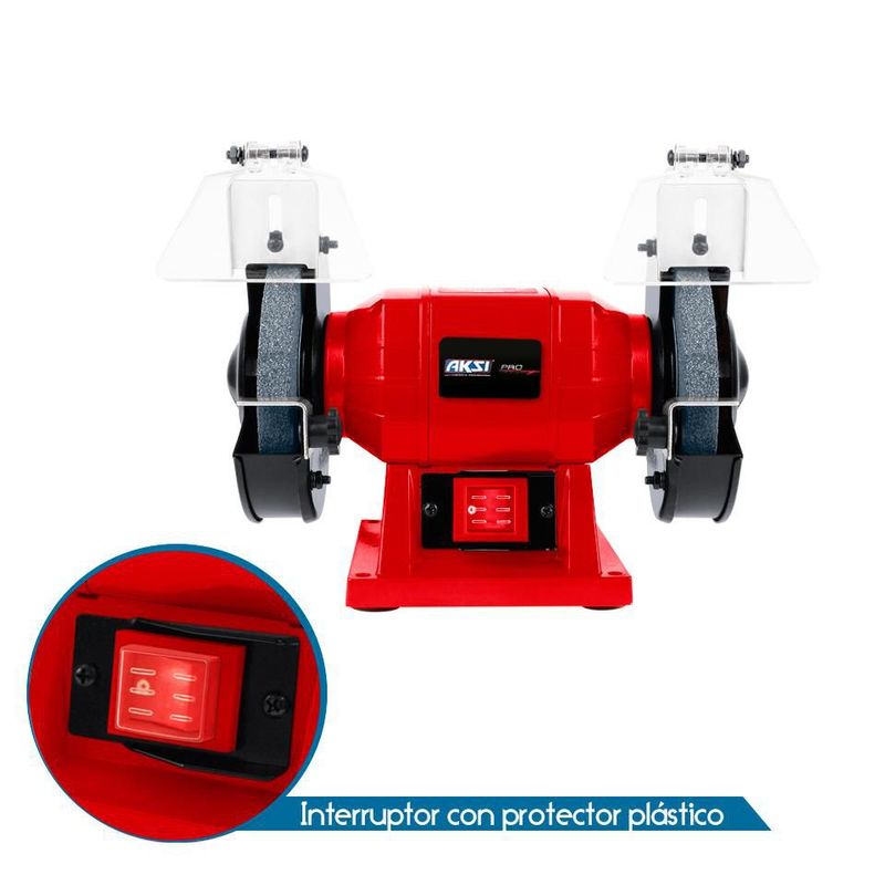 Esmeril de banco Aksi 250W piedras de 6 pulgadas