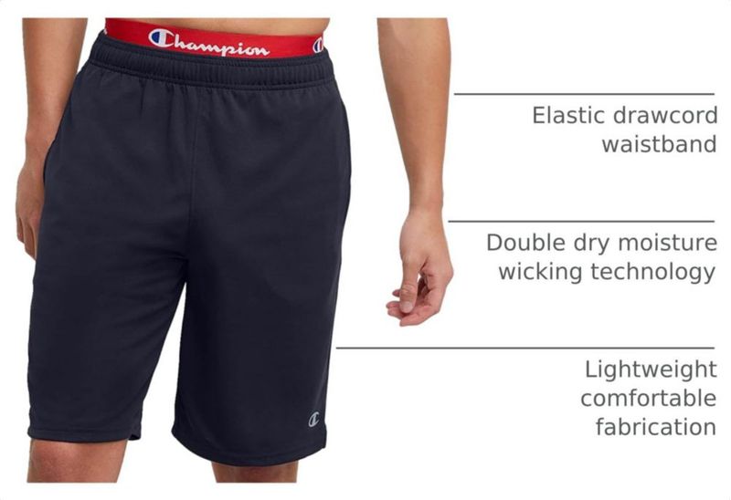 Shorts Champion 25 cm Azul Marino 4X Grande Ajuste Deportivo