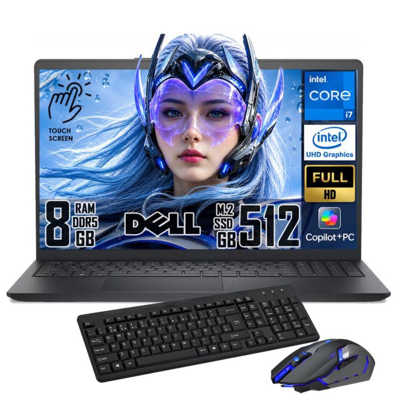 Laptop Dell 15 DC15250 Touch Core i7-1355u 8GB RAM 512GB SSD W11con Mouse y Teclado