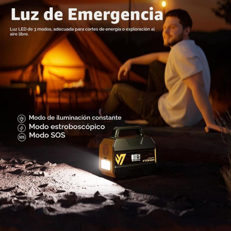 VTOMAN FlashSpeed 300 Estación de energía portátil de 230Wh y 300W salida AC de 110 V, puertos USB y carga solar