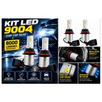 Kit 2 Focos LED para Auto Base 9004 Chip CSP 5530 8000 Lúmenes con Cable