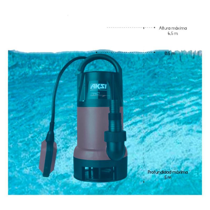 Bomba sumergible Aksi para agua sucia con flotador eléctrico PRO