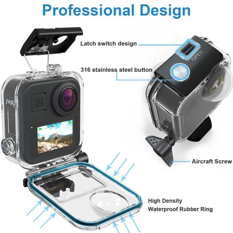 Carcasa impermeable FiTSTILL para GoPro MAX 360 (2025)