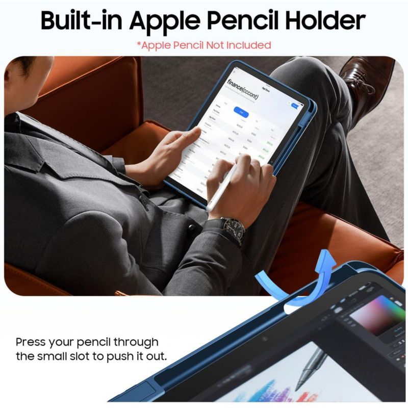 Funda para iPad FINTIE 11\"/10.9\" con Soporte Giratorio y Soporte para Apple Pencil