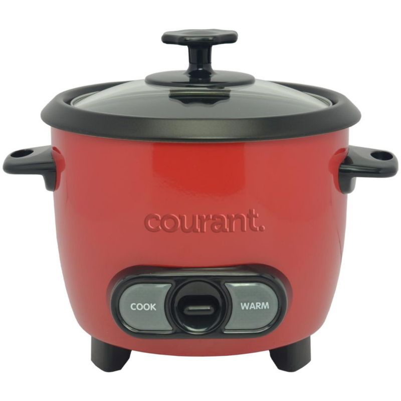 Arrocera Courant de 6 tazas color rojo cuenco antiadherente