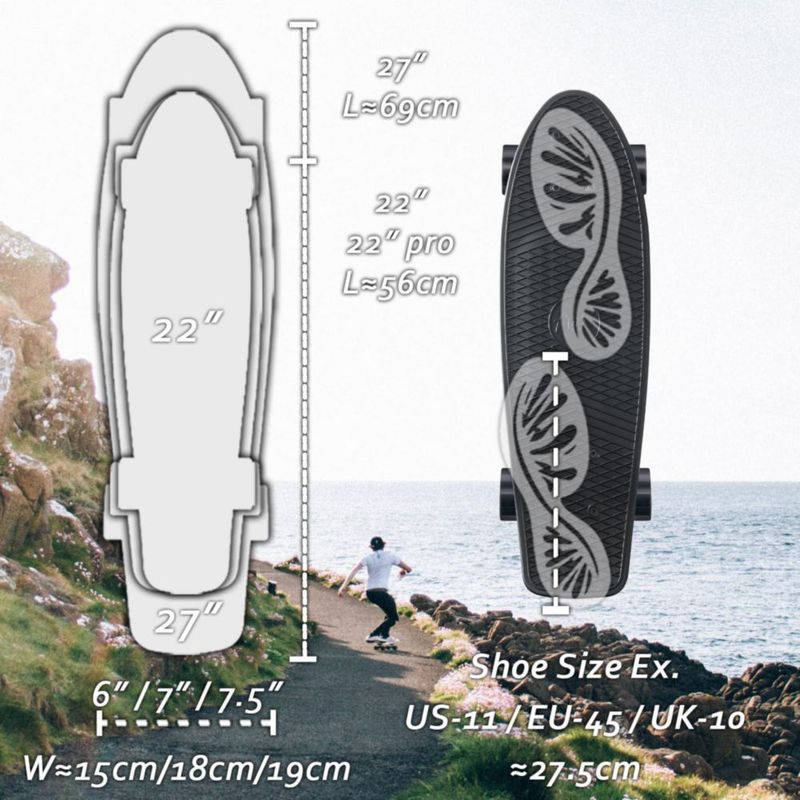 Patineta Mini Cruiser KMX Negra 56 cm (22 ")