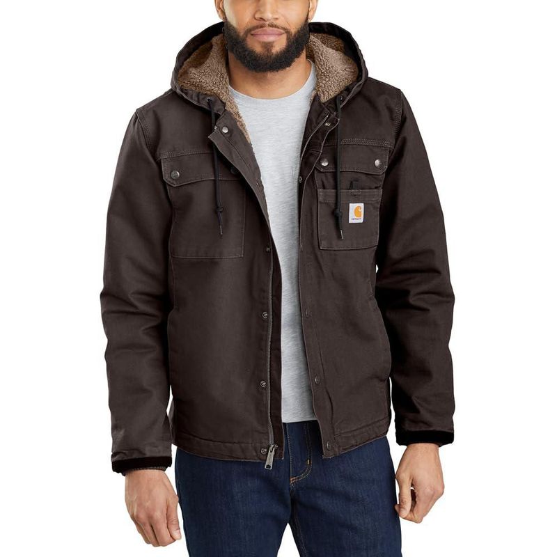 Chaqueta Carhartt Bartlett de Pato Lavado Marrón Oscuro Talla Media Alta