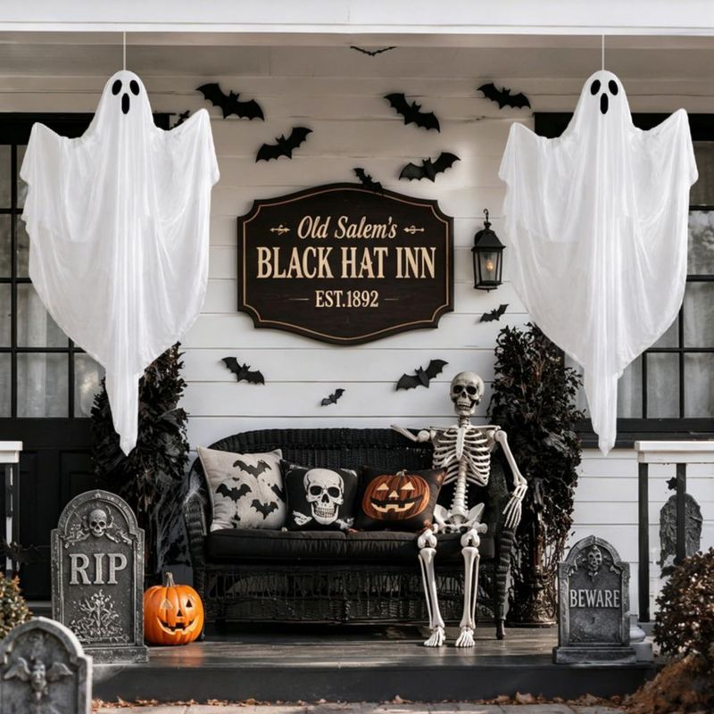 Decoración de fantasma PASUTO 122 cm 50 luces LED con temporizador