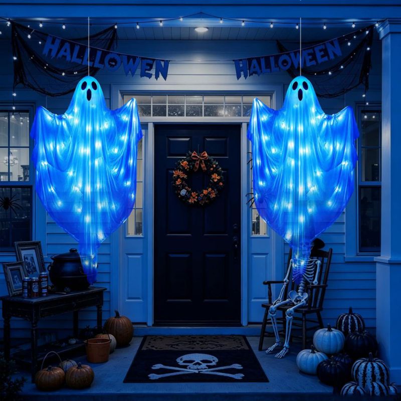 Decoración de fantasma PASUTO 122 cm 50 luces LED con temporizador