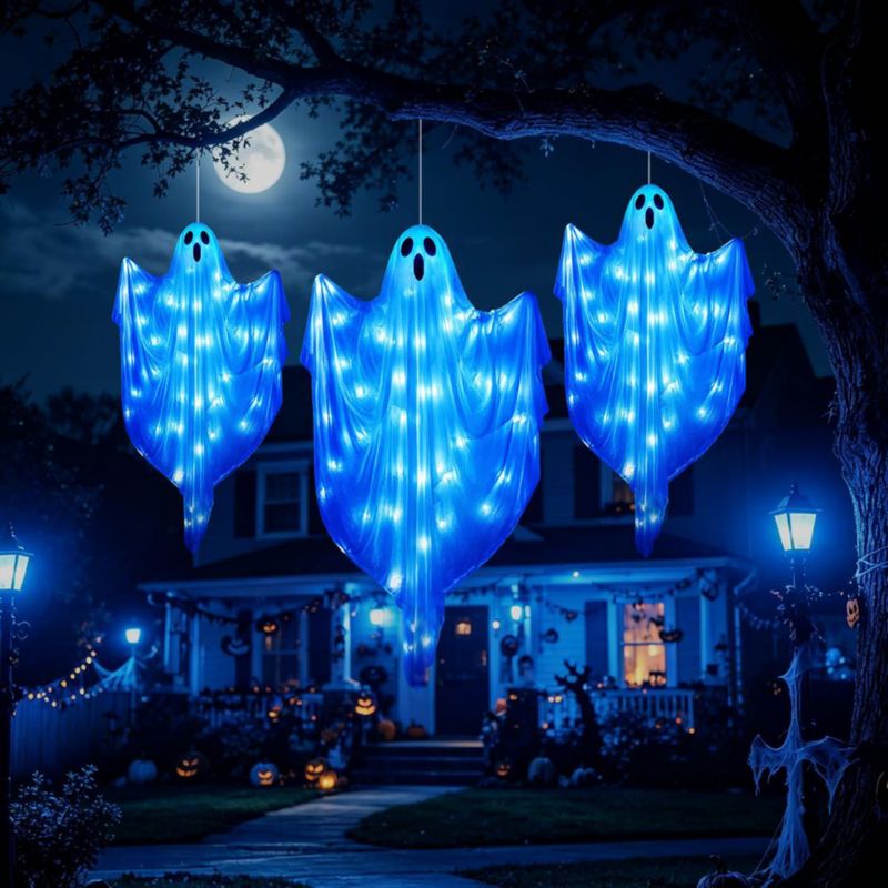 Decoración de fantasma PASUTO 122 cm 50 luces LED con temporizador