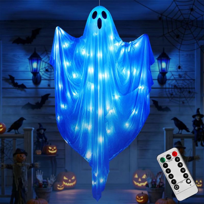 Decoración de fantasma PASUTO 122 cm 50 luces LED con temporizador