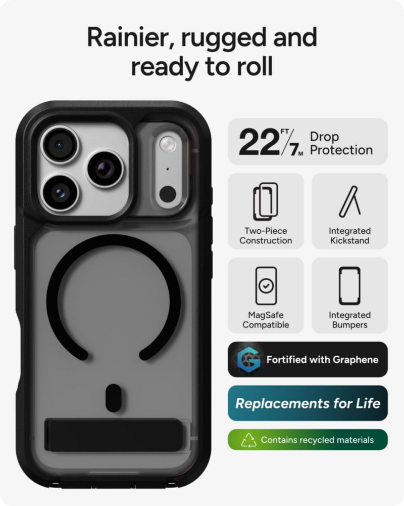 Funda ZAGG Rainier para iPhone 18/17 Pro – Color Smoke