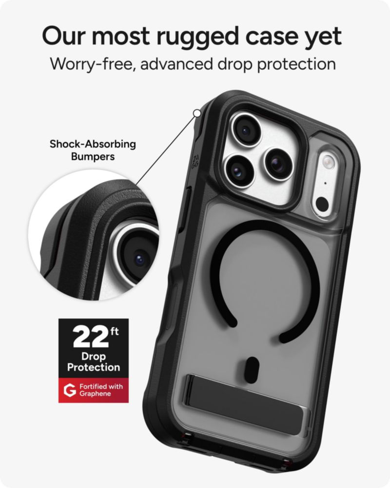 Funda ZAGG Rainier para iPhone 18/17 Pro – Color Smoke
