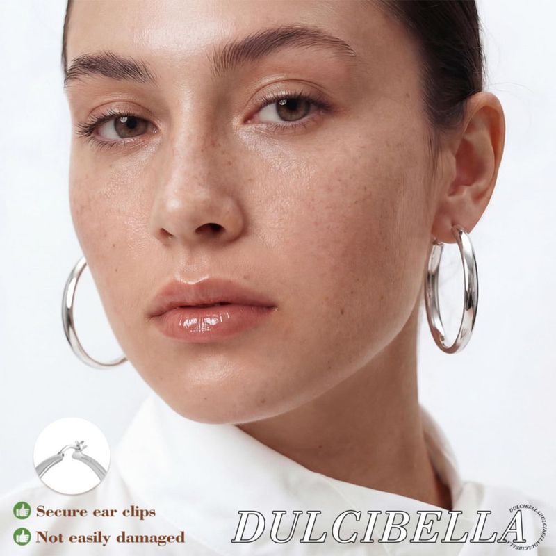 Arete de aro Dulcibella 925 Plata 50 mm