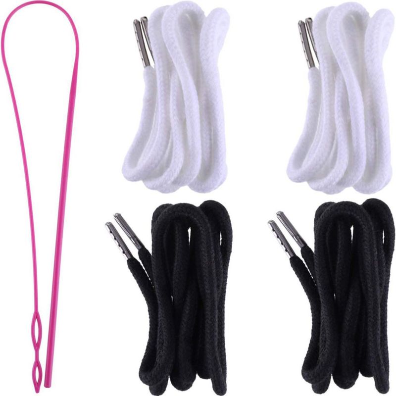 Pack de 4 cordones de ajuste Jetec 135 cm negro/blanco