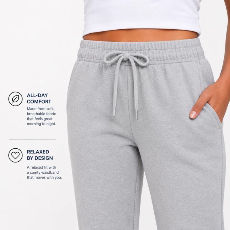 Pantalones de chándal BottomLine 3‑pack de forro polar para mujer con bolsillos
