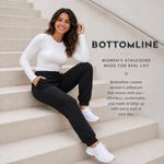 Pantalones de chándal BottomLine 3‑pack de forro polar para mujer con bolsillos