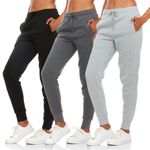 Pantalones de chándal BottomLine 3‑pack de forro polar para mujer con bolsillos