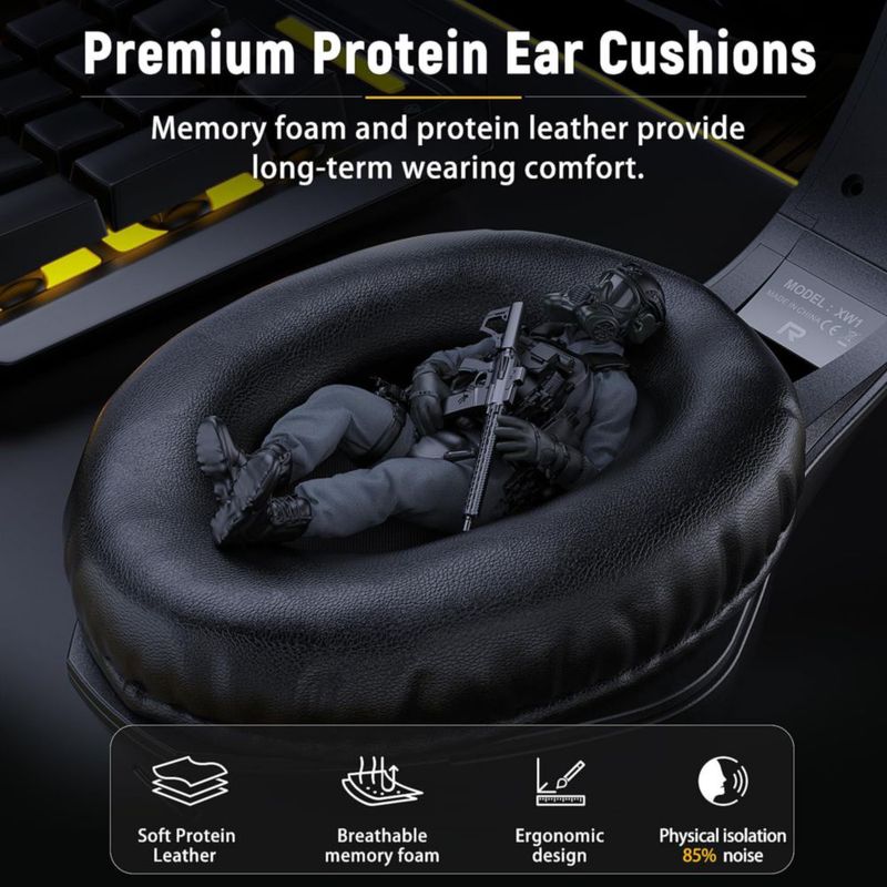 Audífonos Tatybo RGB con micrófono de cancelación de ruido - Negro
