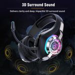 Audífonos Tatybo RGB con micrófono de cancelación de ruido - Negro