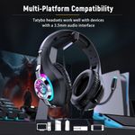 Audífonos Tatybo RGB con micrófono de cancelación de ruido - Negro