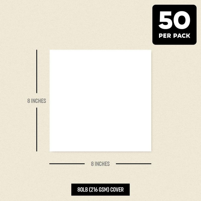 Cartulina Dynamico 20 x 20 cm 80 lb Blanco 50 unidades
