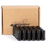 Tuercas de rueda GAsupply 14x1.5 48 mm negras 19 mm hexagonales 24 unidades