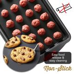 Juego de Bandejas para Hornear de 3 Piezas con Mangos de Silicona Juego de Bandejas de Acero Duraderas para Horno Libre de BPA Antiadherentes Color