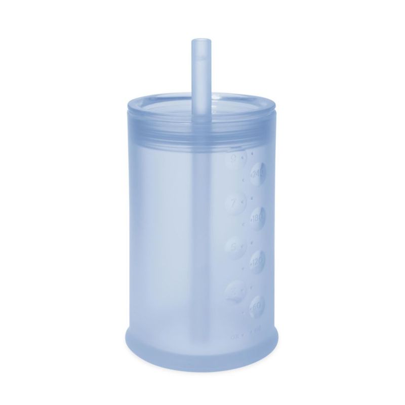 Vaso con pajilla Olababy 270 ml de silicona color arándano
