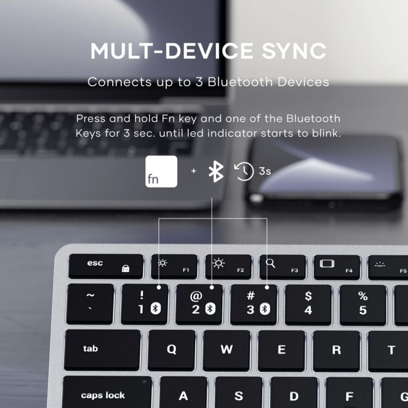 Teclado Satechi Slim X1 Bluetooth Retroiluminado Plateado