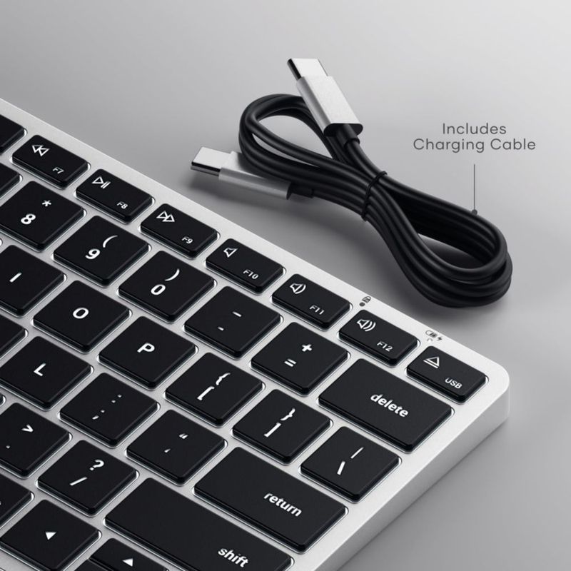 Teclado Satechi Slim X1 Bluetooth Retroiluminado Plateado