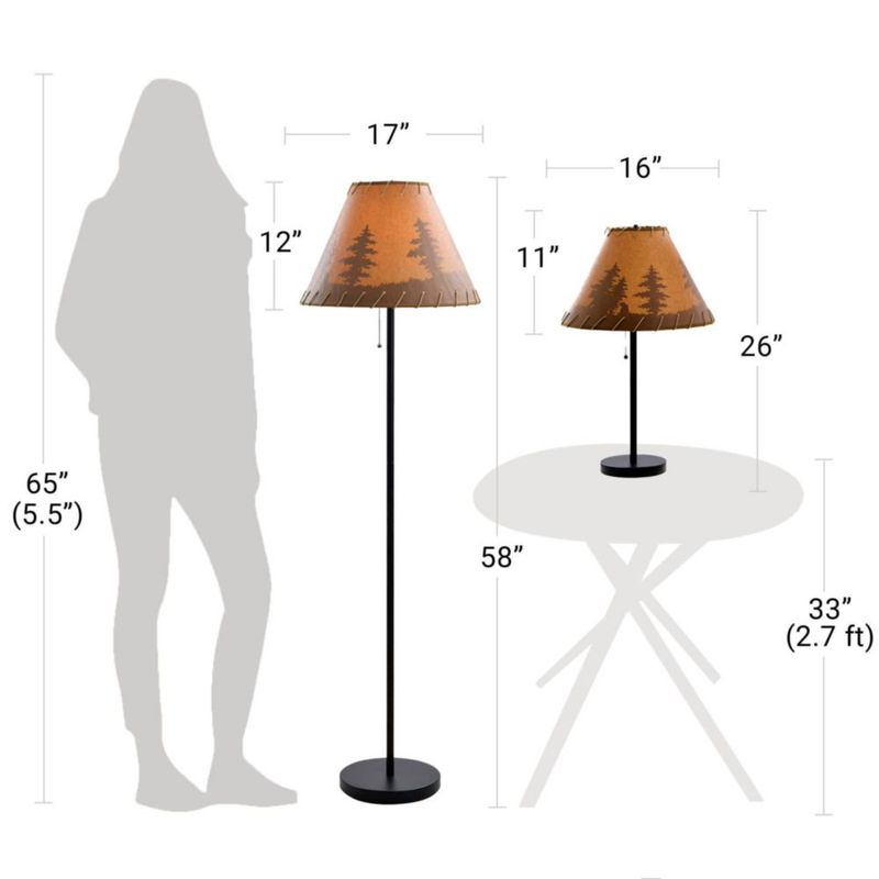 Juego de lámparas Catalina Lighting 147 cm Estampado Bosque 3 piezas